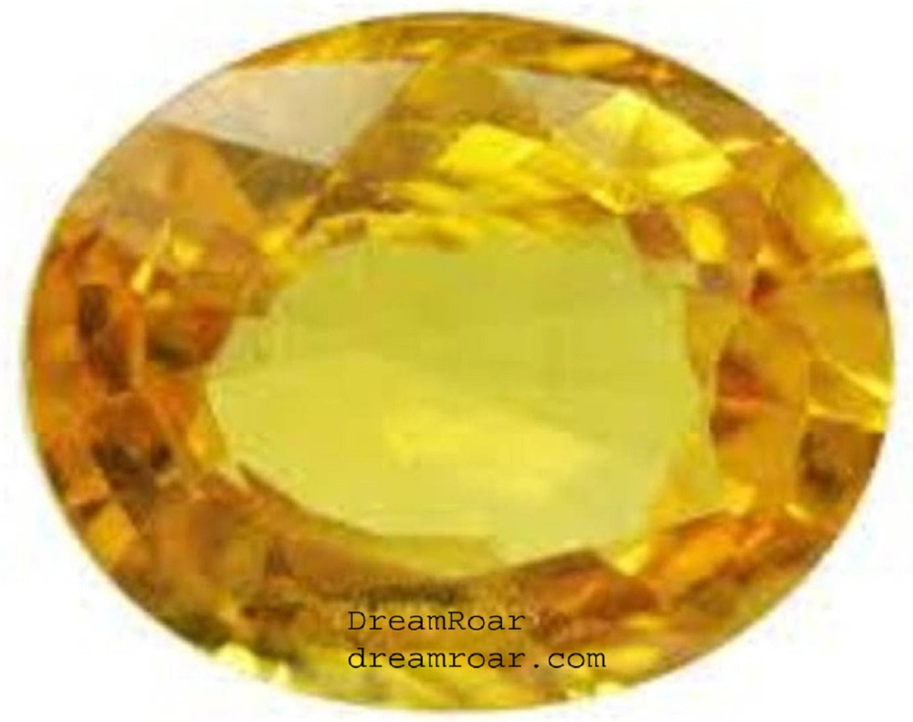 Dreamroar Yellow Topaz Stone 9.25 Ratti 8.32 Carats (Ct) Natural Topaz (Sunehla) Gemstone For Ring Pendand